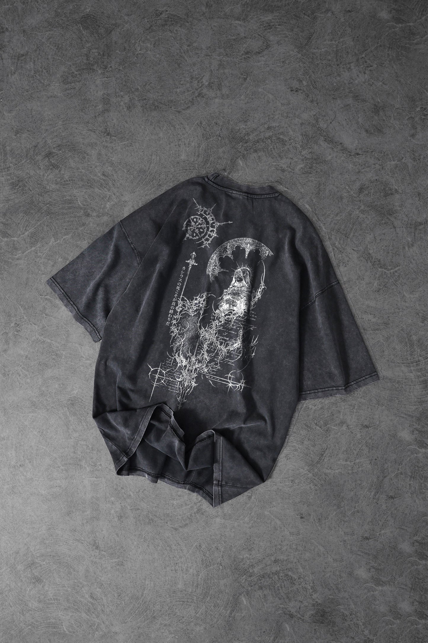 " Eclipse Ritual " Acid-Washed Oversized Tee