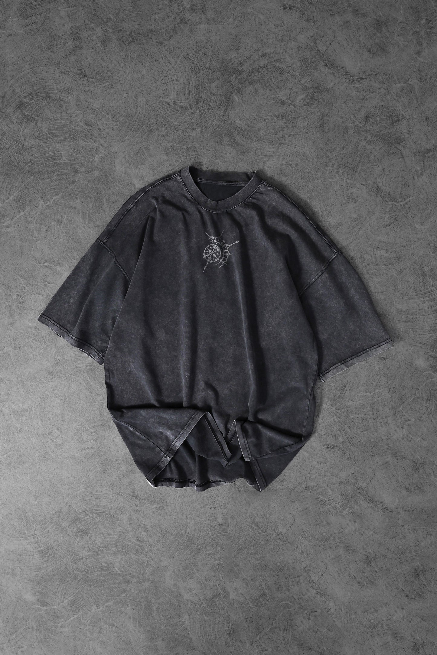 " Eclipse Ritual " Acid-Washed Oversized Tee