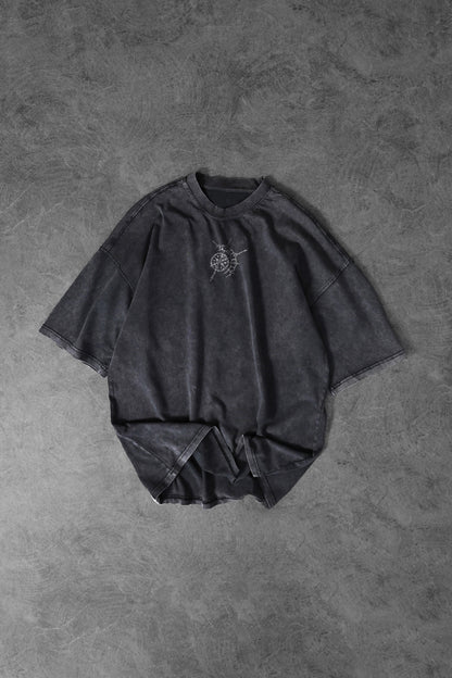 " Eclipse Ritual " Acid-Washed Oversized Tee