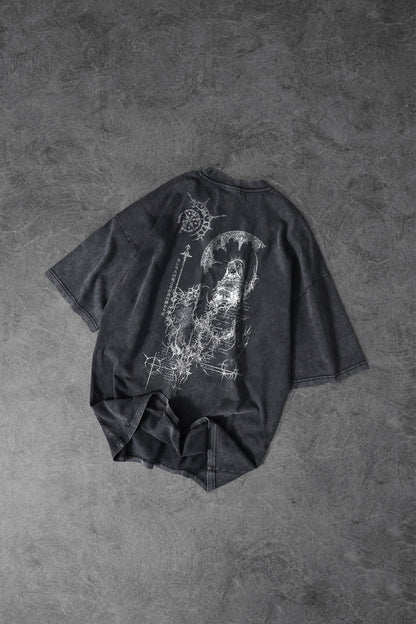 " Eclipse Ritual " Acid-Washed Oversized Tee