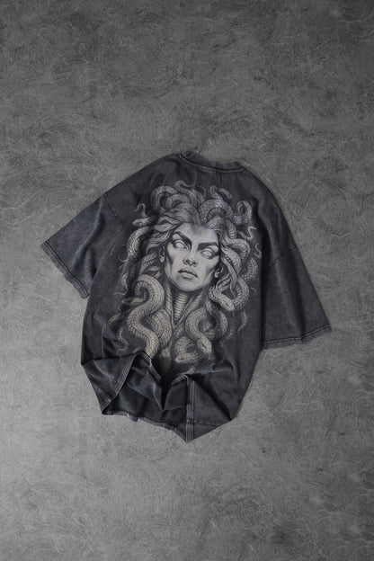 " Medusa " Acid-Washed Oversized Tee